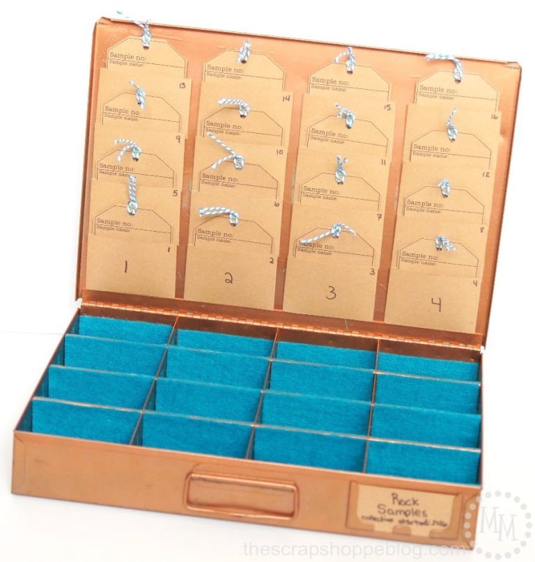 Vintage copper box upcycled into a rock collection box