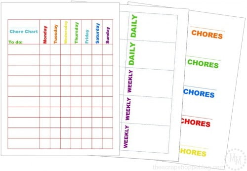 Chore Chart Printable Kit - The Scrap Shoppe