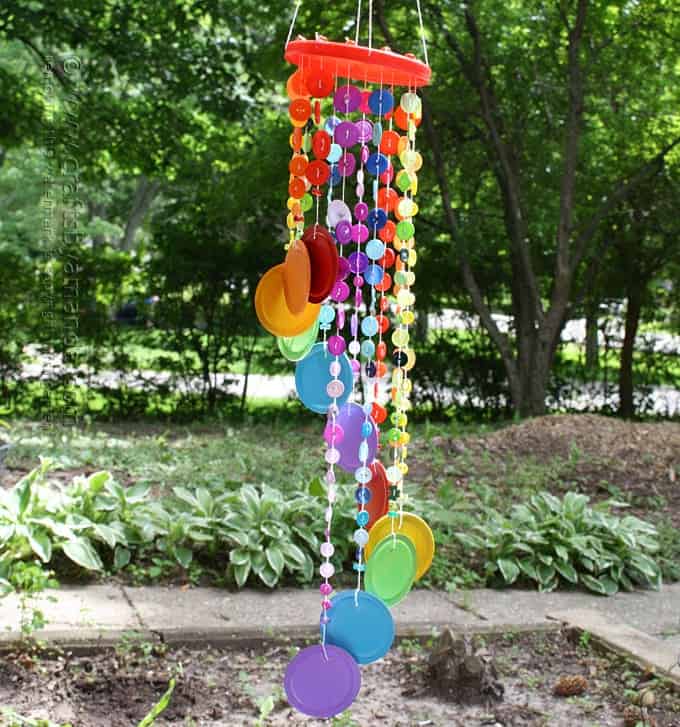 rainbow button wind chime