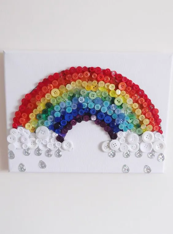 magic rainbow button canvas