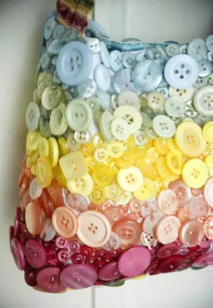 rainbow button bag purse