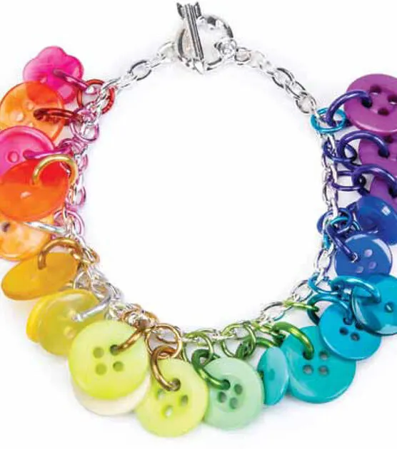 rainbow button bracelet