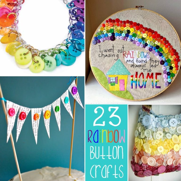 23 Super Fun RAINBOW Button Craft Ideas!