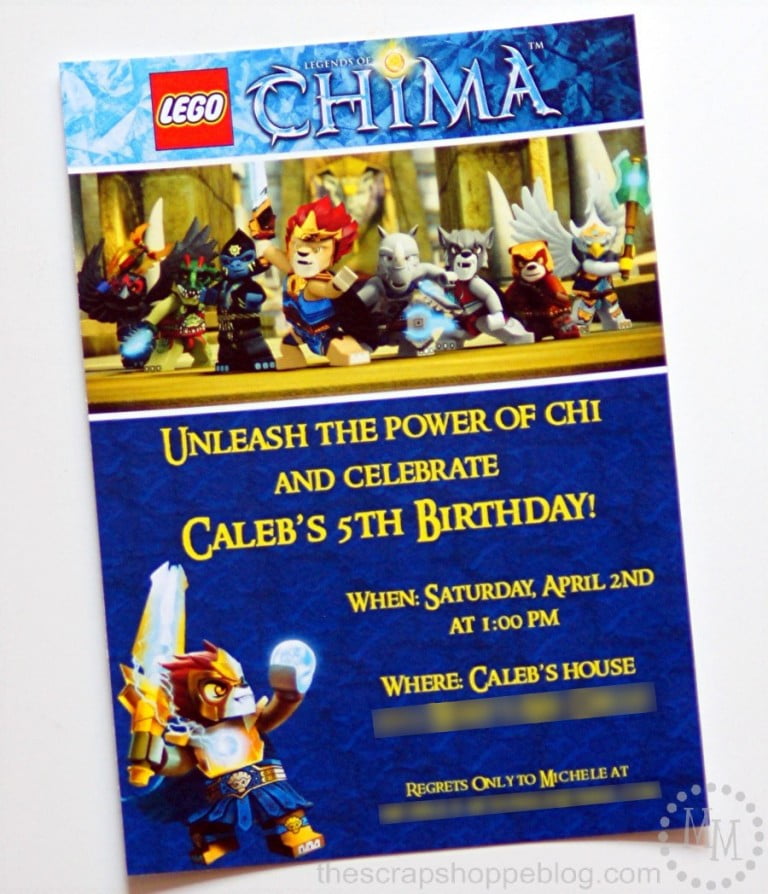 LEGO Chima Birthday Party Invitations