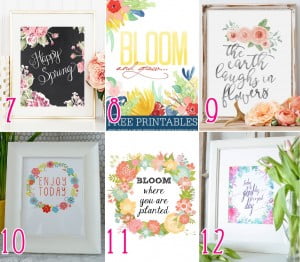 Spring Floral Printables roundup - perfect for creating instant home decor! Just print and frame.