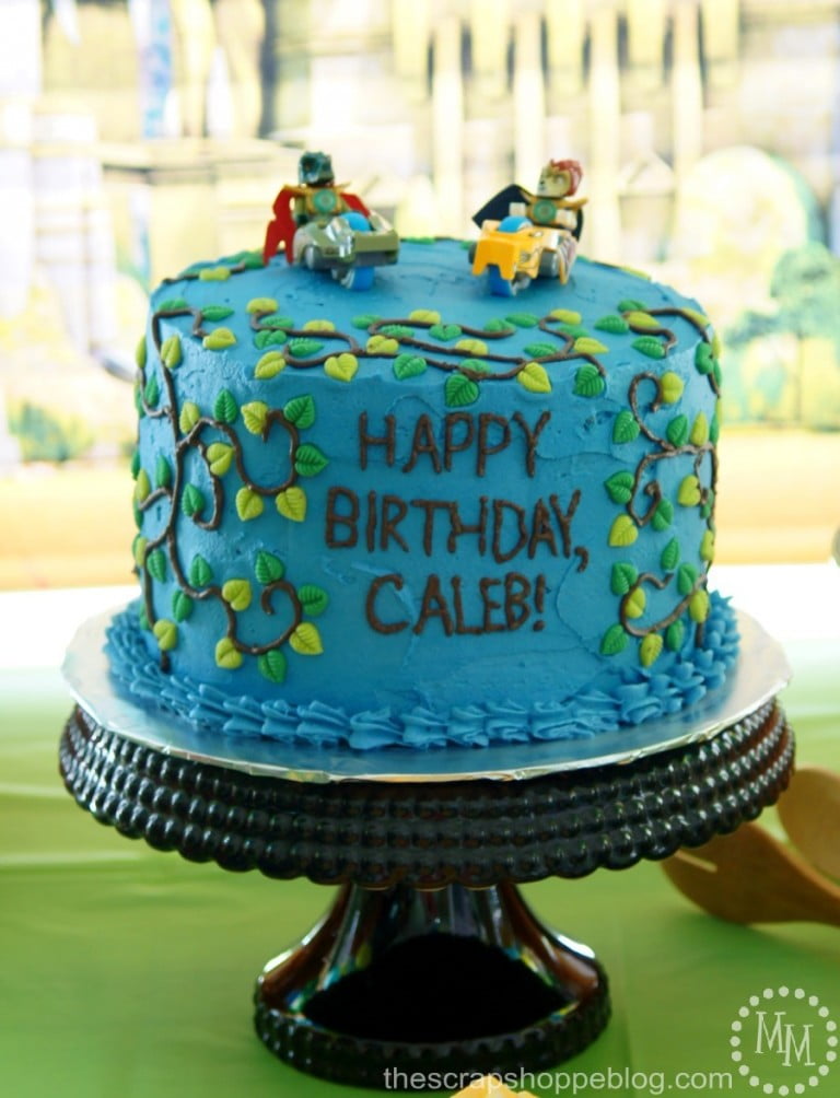 LEGO Legends of Chima Birthday Party Ideas including LEGO Chima birthday cake and Chi waterfall