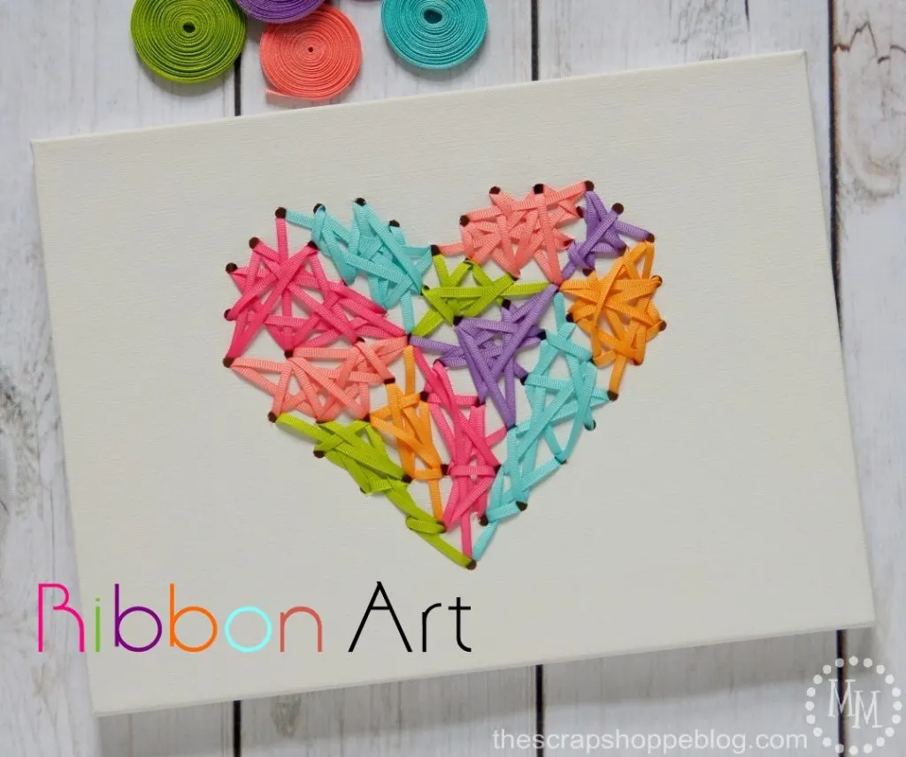 Threaded Ribbon Art - forget string art and all those nails! Make some ribbon art!