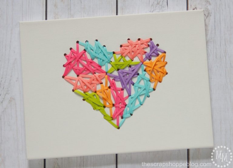 Threaded Ribbon Art - forget string art and all those nails! Make some ribbon art!