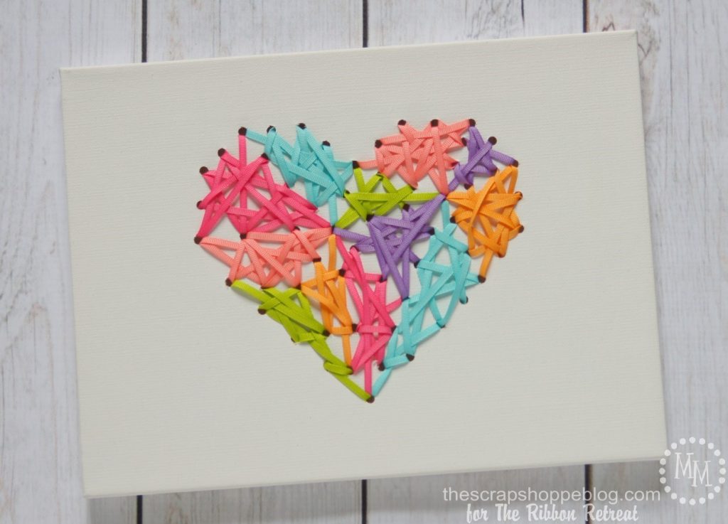 Threaded Ribbon Art - forget string art and all those nails! Make some ribbon art!