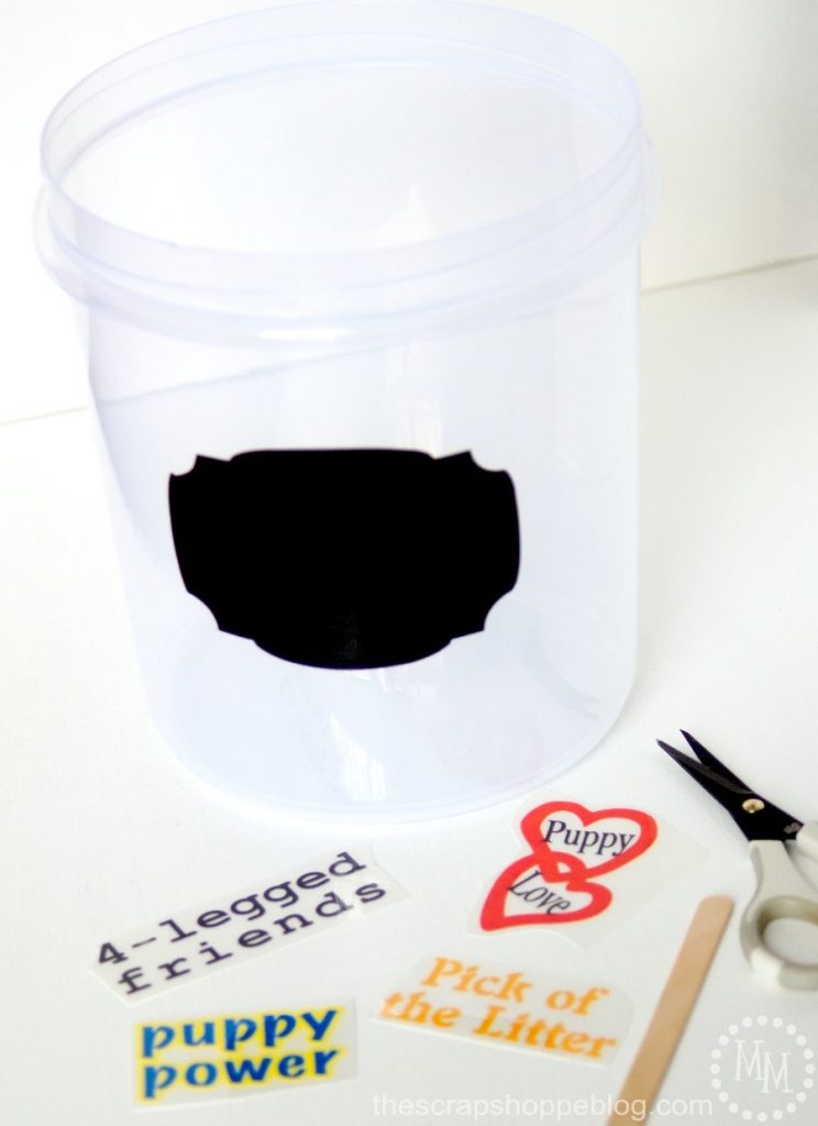 Simple DIY Doggy Treat Container that can be customized AND taken on the road!