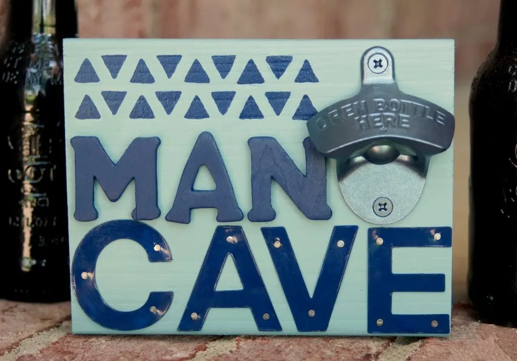 Man Cave Sign with Bottle Opener - perfect for Father's Day or Dad's birthday!