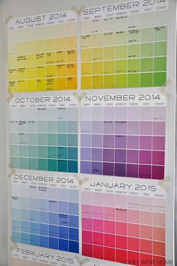 school wall calendar organizer
