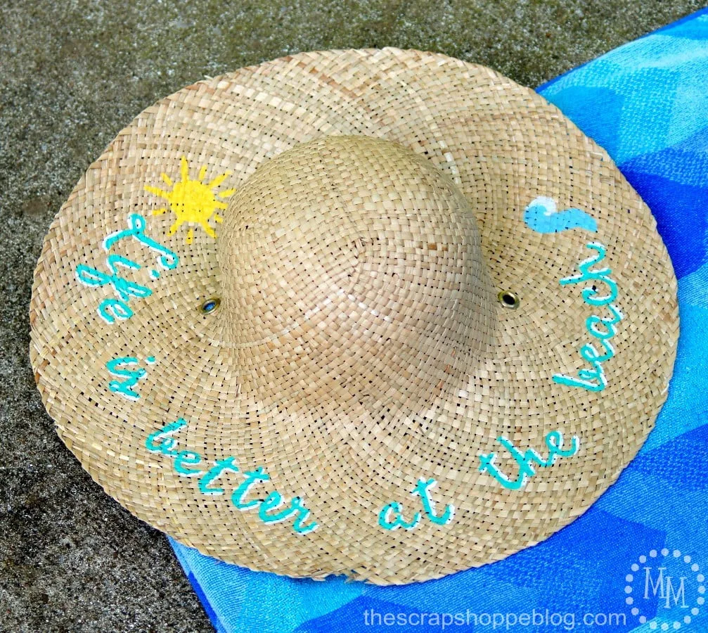 Sun Hat Update with paint! Life is better at the Beach!