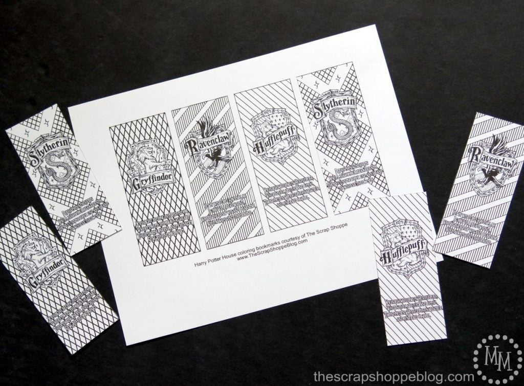 Pick your Hogwarts House! Harry Potter House Coloring Bookmarks