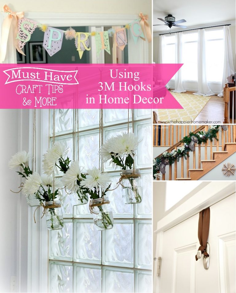Must Have Craft Tips: Use 3M Command Hooks to hang awkard home decor items!