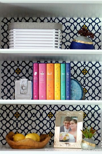 This plain Jane media center got a fun makeover with adhesive vinyl!