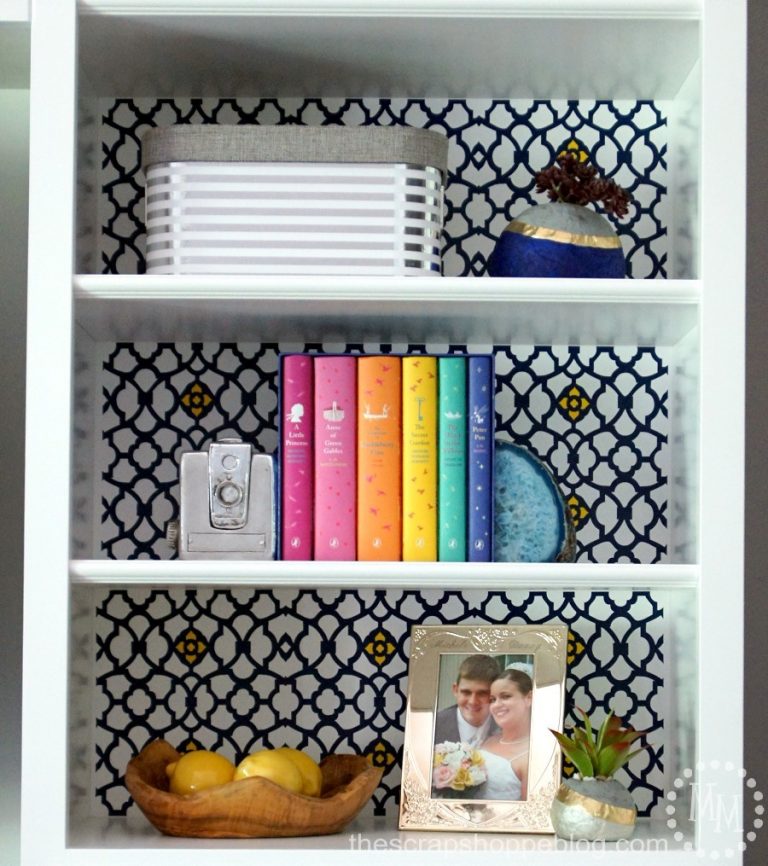 This plain Jane media center got a fun makeover with adhesive vinyl!