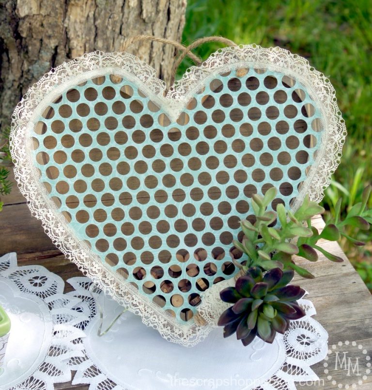 Create a Rustic Wedding Guest Book using a pre-fabbed heart pallet
