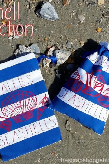 Create a small seashell bag for collecting shells down by the seashore. ;) FREE SVG file!