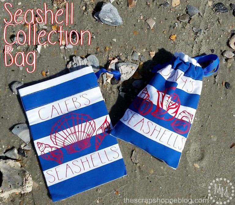 Create a small seashell bag for collecting shells down by the seashore. ;) FREE SVG file!