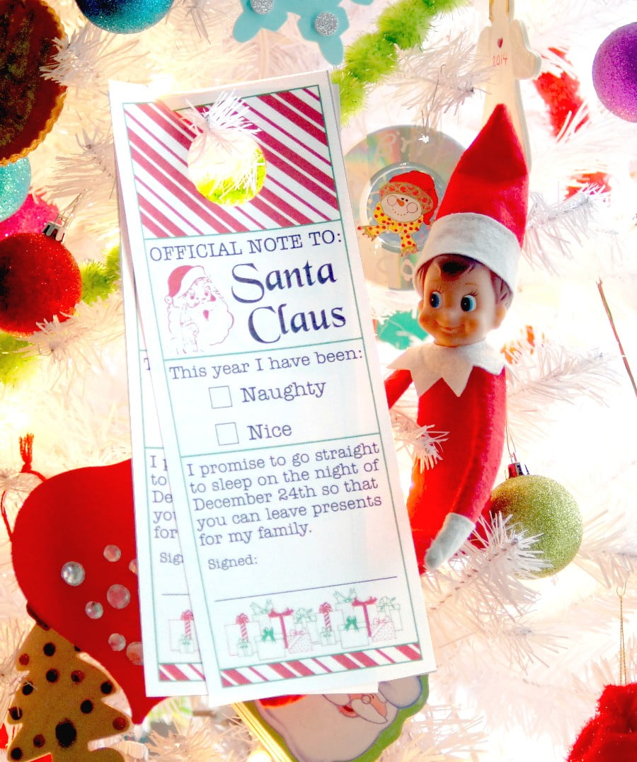 Note to Santa Printable Door Hanger - Perfect for hanging on the kid's bedroom door on Christmas Eve!