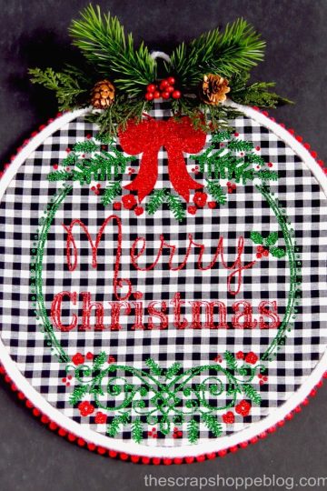 Create your own Merry Christmas embroidery hoop art with this FREE Silhouette cut file!