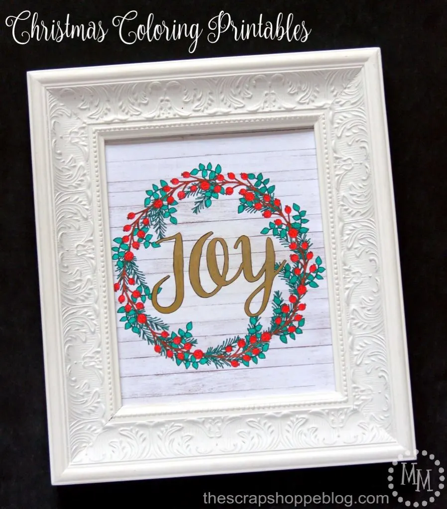 These FREE Christmas coloring printables can be framed and used as wall art when complete!
