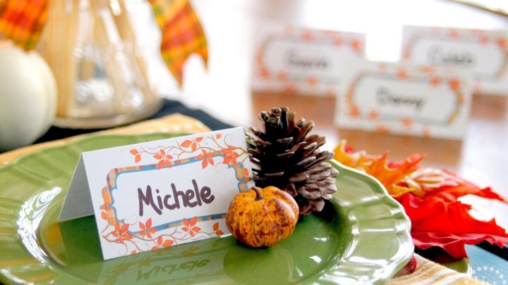 fall leaves thanksgiving place cards
