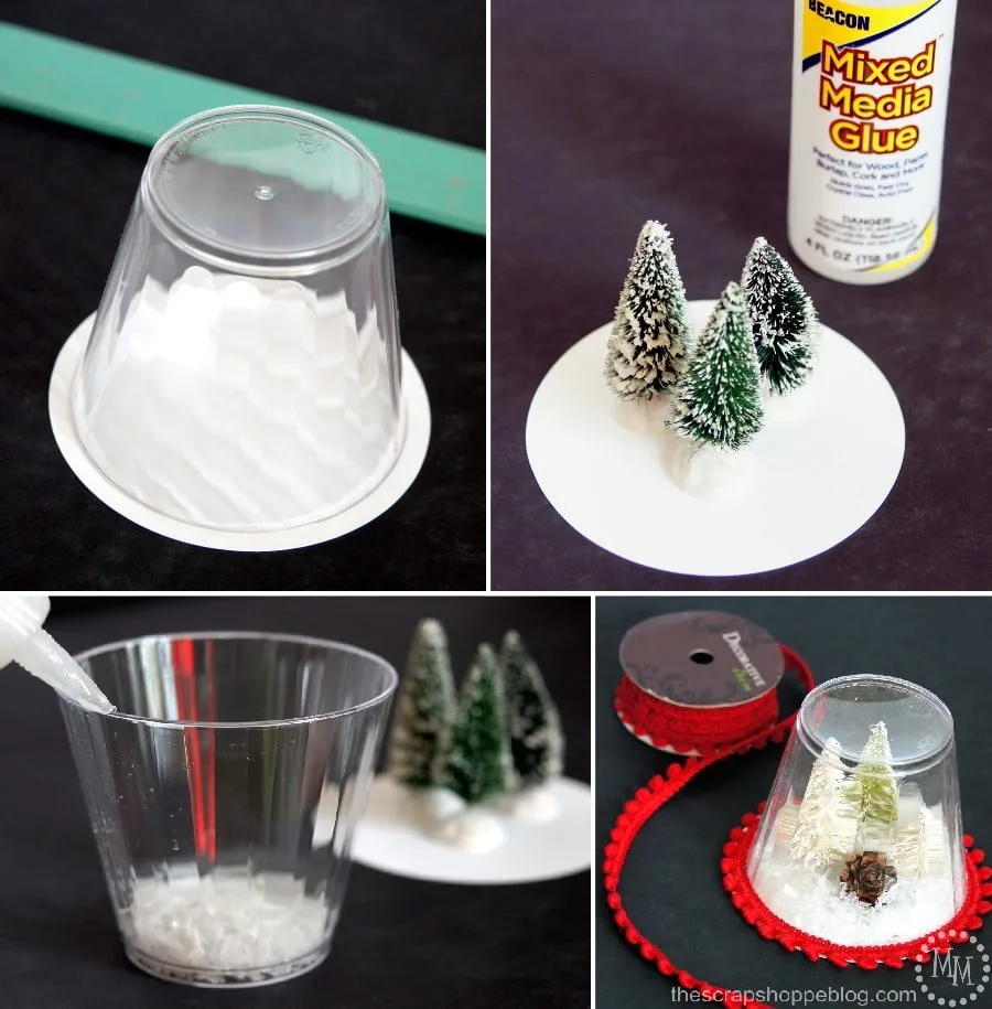 These DIY snow globe ornaments are a fun kid craft and be filled with just about anything!