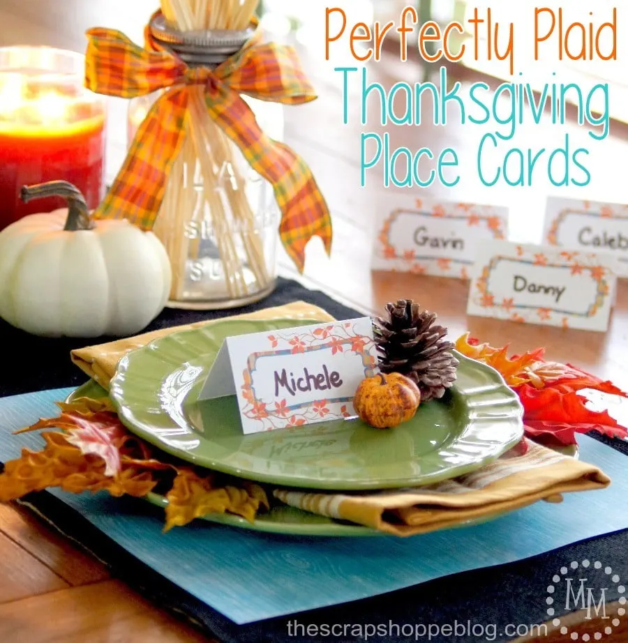Print your own fall-themed Thanksgiving place cards with this FREE printable!