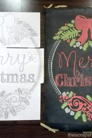 Blow up your favorite Silhouette image, print it out, piece it together, and trace it to create stunning chalkboard art!