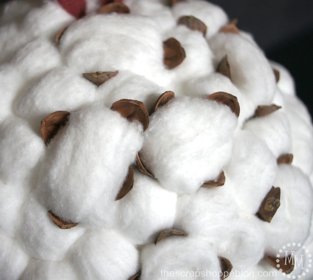 DIY your own cotton wreath or cotton kissing ball. It's so much less expensive than the real deal and looks the same!