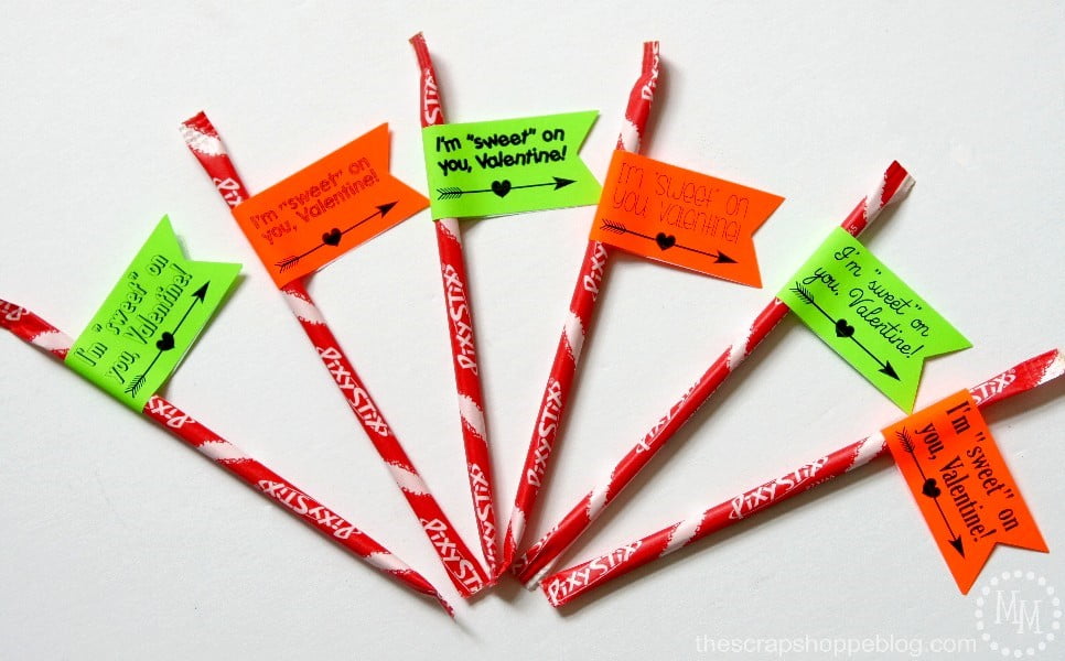 Pixie Stix are the sweetest of Valentine's Day candy! Just add these fun stickers, and they are ready to be passed out at school.