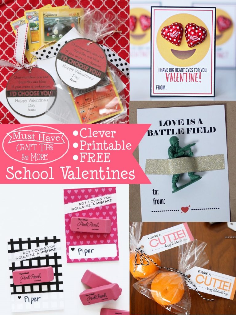 These School Valentines are free to print and oh so clever!