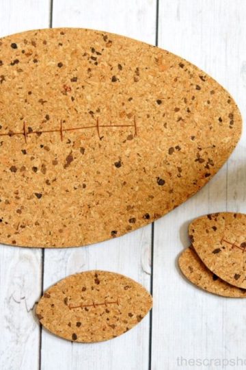 Create your own Big Game inspired cork coasters and trivet!