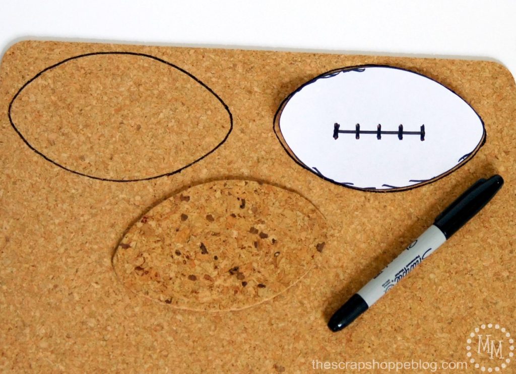 Create your own Big Game inspired cork coasters and trivet!