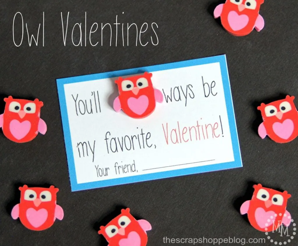 These cute owl eraser valentines are perfect to hand out at school!