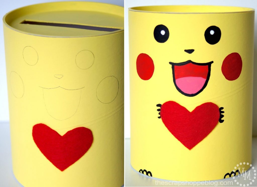This DIY Pikachu Valentine box is perfect for your Pokémon-loving kid and their school Valentine's Day party!