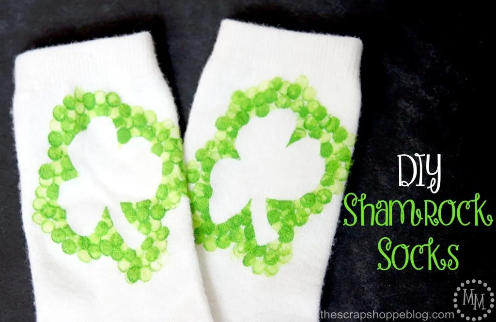 Don't get pinched this St. Patrick's Day. Make yourself a pair of festive shamrock socks!