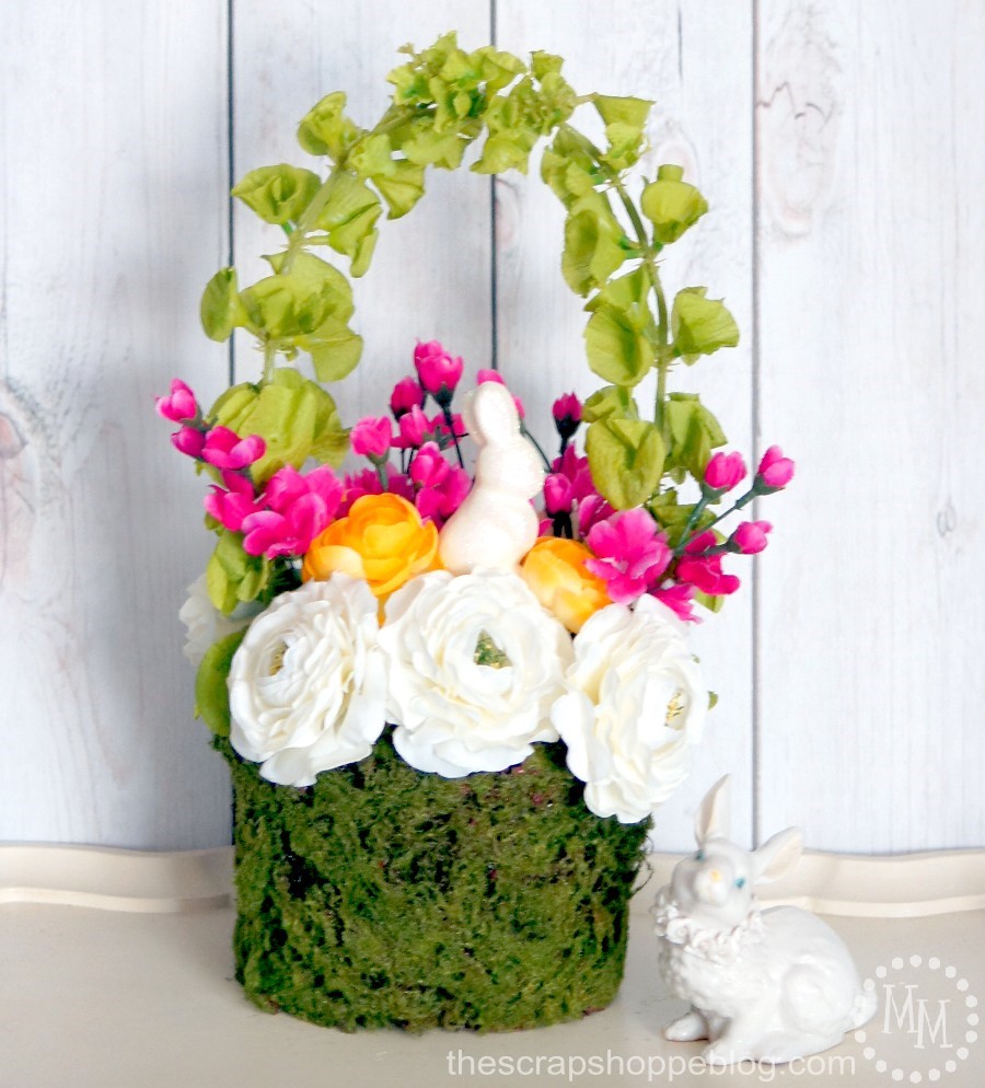 This DIY floral basket is the perfect spring home decor and doubles as an adorable basket for Easter!