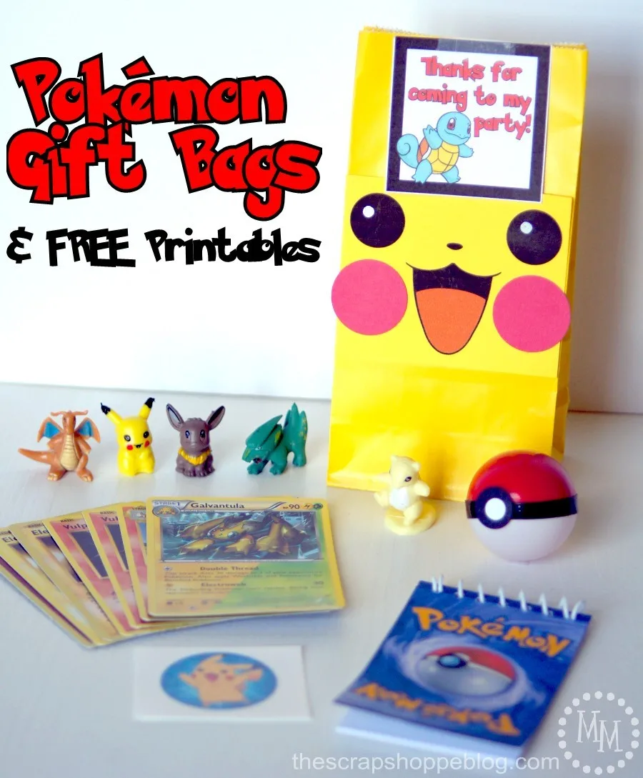 These printable Pikachu faces instantly make any gift bag more fun! Perfect for Pokémon birthday parties!