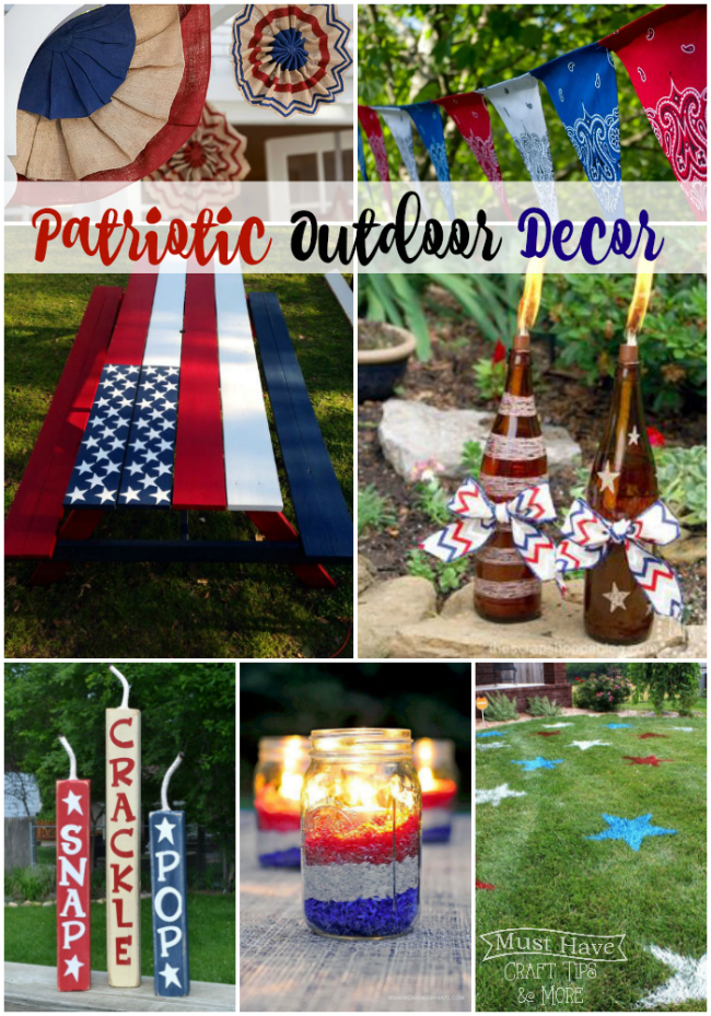 Show your red, white, and blue outdoors with some fun patriotic outdoor decor DIY projects!
