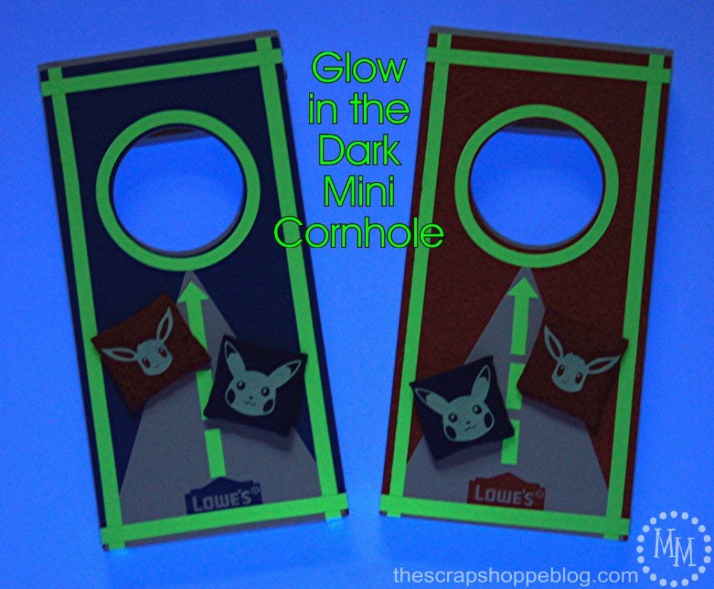 Make this mini kids' cornhole game even more fun with glow in the dark vinyl!
