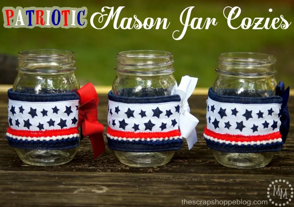 DIY Patriotic Mason Jar Cozies - perfect for summer barbecues!