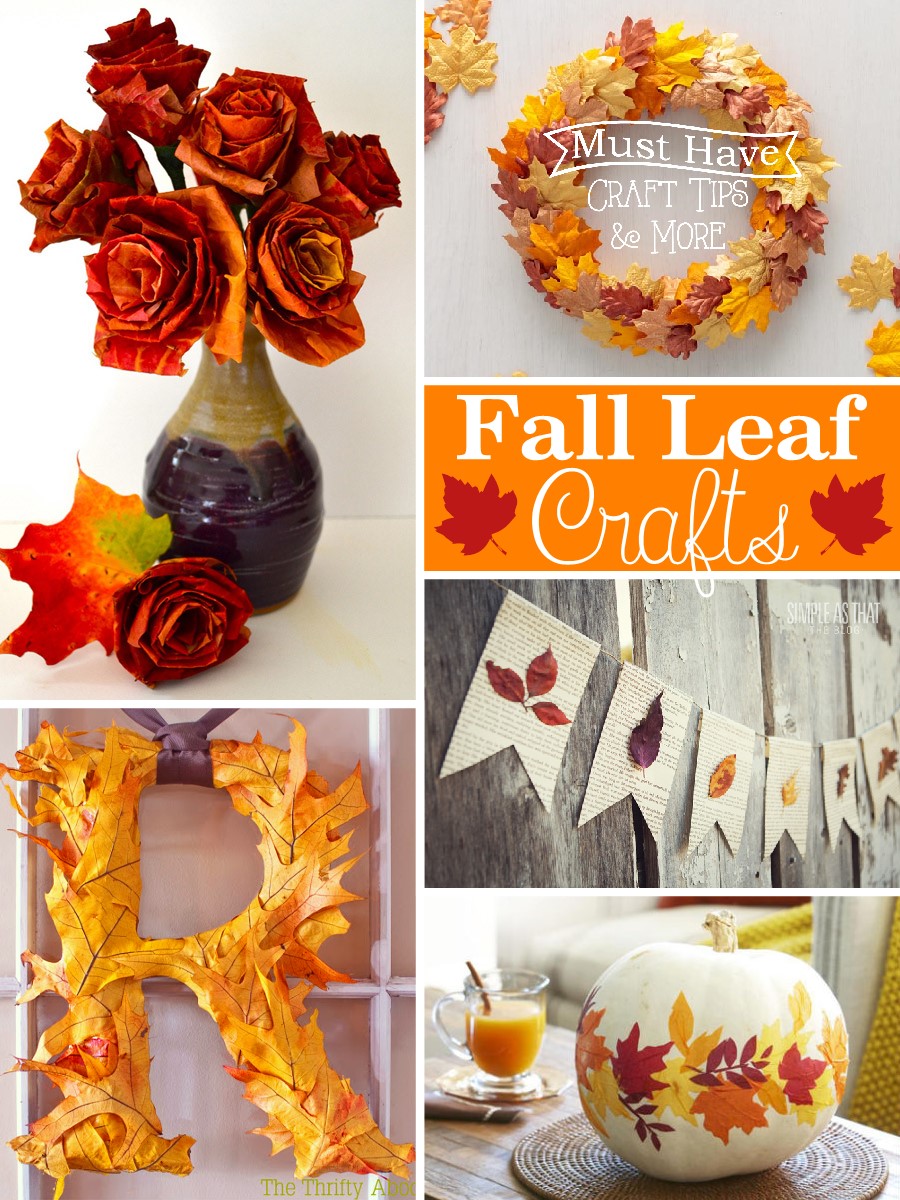 Inexpensive fall crafts using leaves from outside or from the store!
