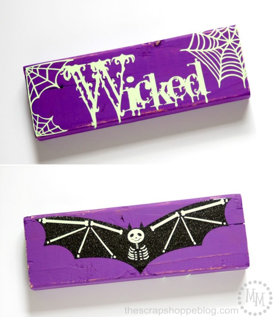 Glow in the Dark vinyl is perfect for creating Halloween decorations! Like this spookily fun Wicked Halloween sign!