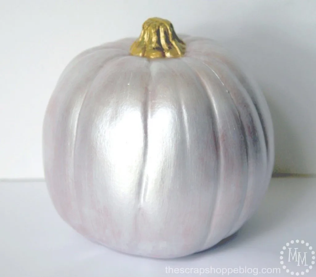 Make your own buffalo check pumpkin with trendy metallic paint!