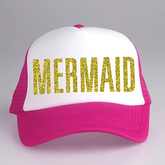 glitter mermaid trucker hat