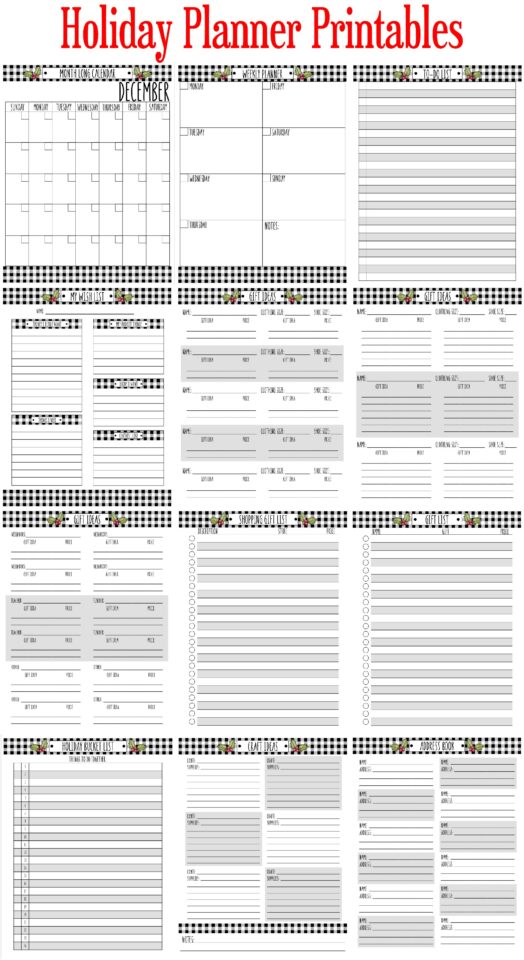 Free Printable Holiday Planner Pages