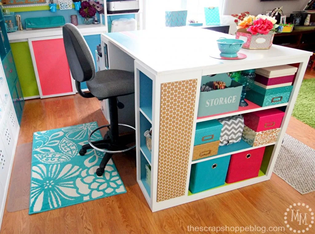 Take a tour of a colorful inviding craft area and see how to make the most out of a small space!